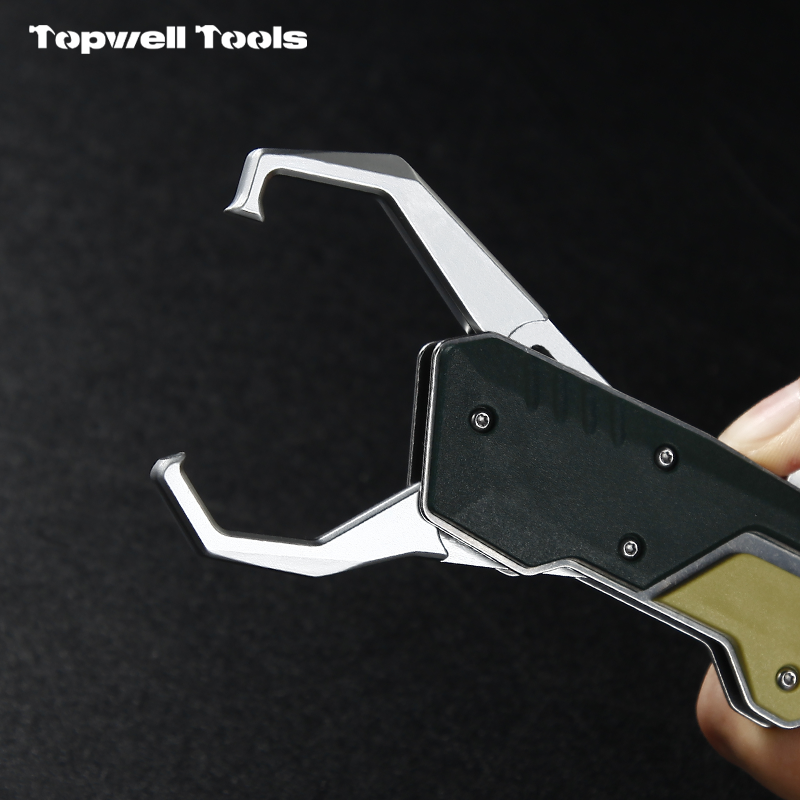  Tactical Foldable Fish Lip Gripper - Heavy Duty Aluminum Fishing Grabber 