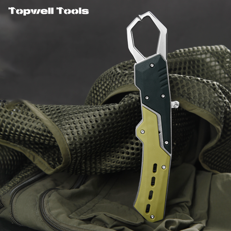  Tactical Foldable Fish Lip Gripper - Heavy Duty Aluminum Fishing Grabber 
