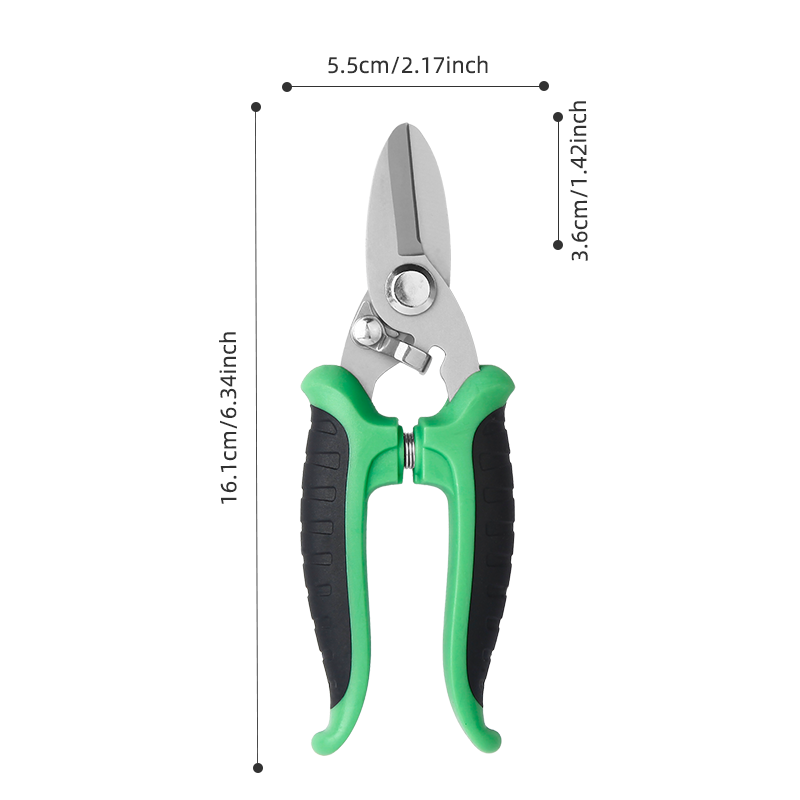 6.3-Inch Compact Heavy Duty Utility Shears - Stainless Steel Sharp Tip Snips 
