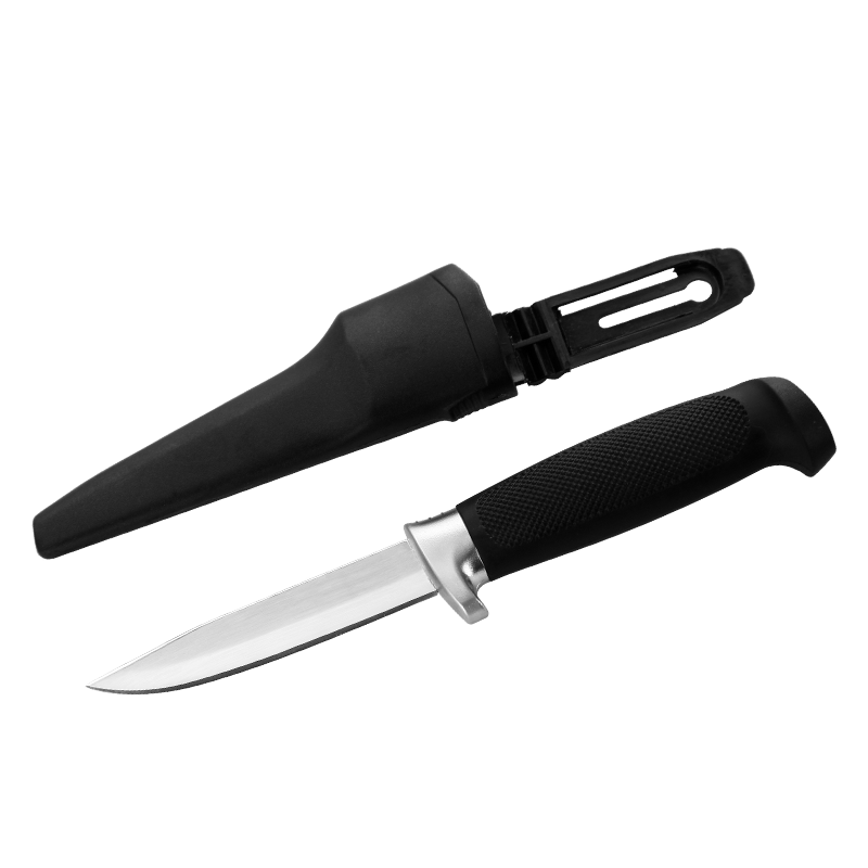 Professional 4" Fixed Blade Fishing Knife with Hard Clip-On Sheath