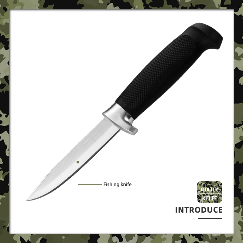 Professional 4" Fixed Blade Fishing Knife with Hard Clip-On Sheath