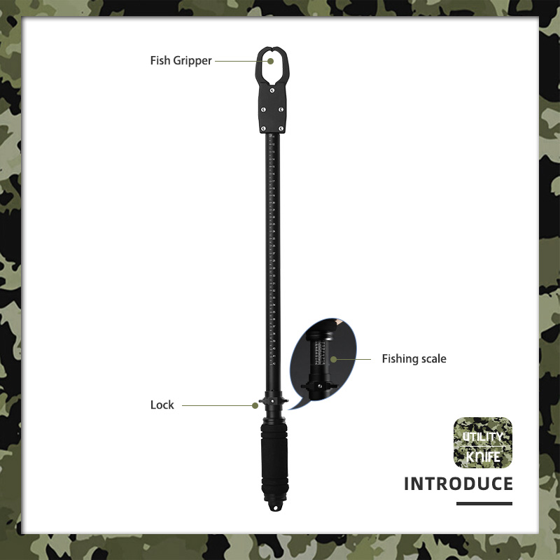 Professional 3-in-1 Fishing Lip Gripper with Built-in Weight Scale & Measuring Ruler