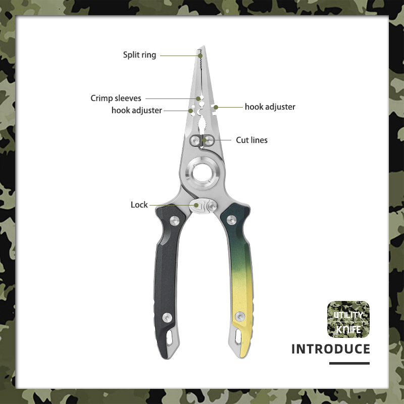 15-in-1 Fishing Multitool with Pocket Clip, Heavy Duty Stainless Steel Fishing Tool 
