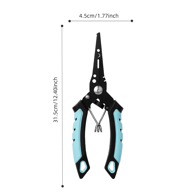3-in-1 Professional Fishing Pliers & Multi-tool, Stainless Steel Split Ring Tool with Line Cutter