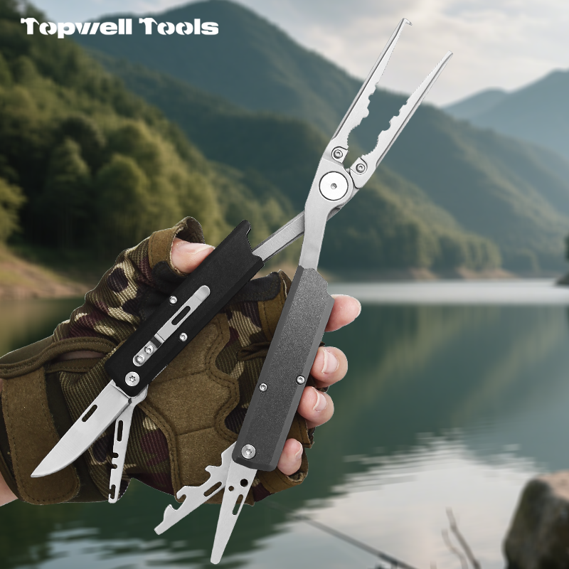 13-in-1 Professional Fishing Multi-tool - Heavy Duty Fishing Scissors & Pliers with Knife