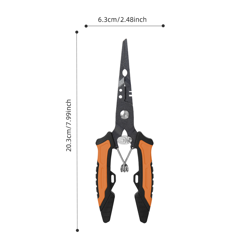 All-in-One Fishing Pliers with Survival Kit, Stainless Steel Multi-tool with Fire Starter