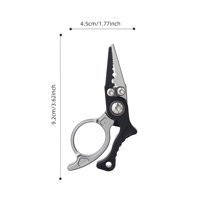 Ergonomic Aluminum Fishing Pliers with Finger Ring Grip - Split Ring Tool
