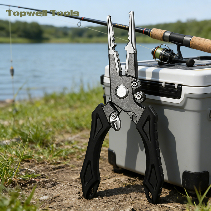 Aluminum Fishing Pliers with Tungsten Carbide Line Cutters - Split Ring Tool