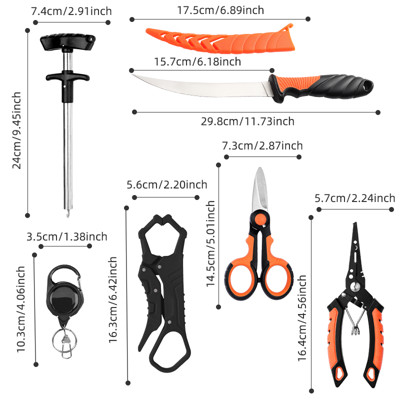 Professional 4-Pc Fishing Tool Set - Multi-functional Aluminum Fishing