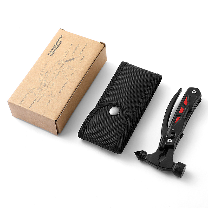 12-in-1 Stainless Steel Survival Camping Stainless Steel Multi Tool Multi Hammer for Car Emergency