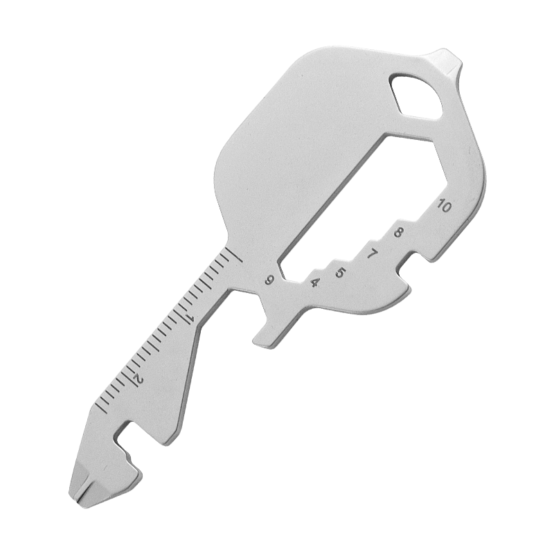 Topwell Tools 13-in-1 Key-Shaped Pocket Multitool, Stainless Steel EDC Key Keychain Tool