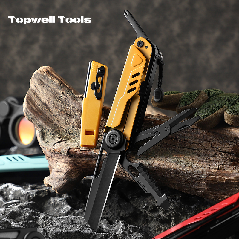22-in-1 Tactical Multitool with 9-Piece Bit Set - Outdoor Survival Knife