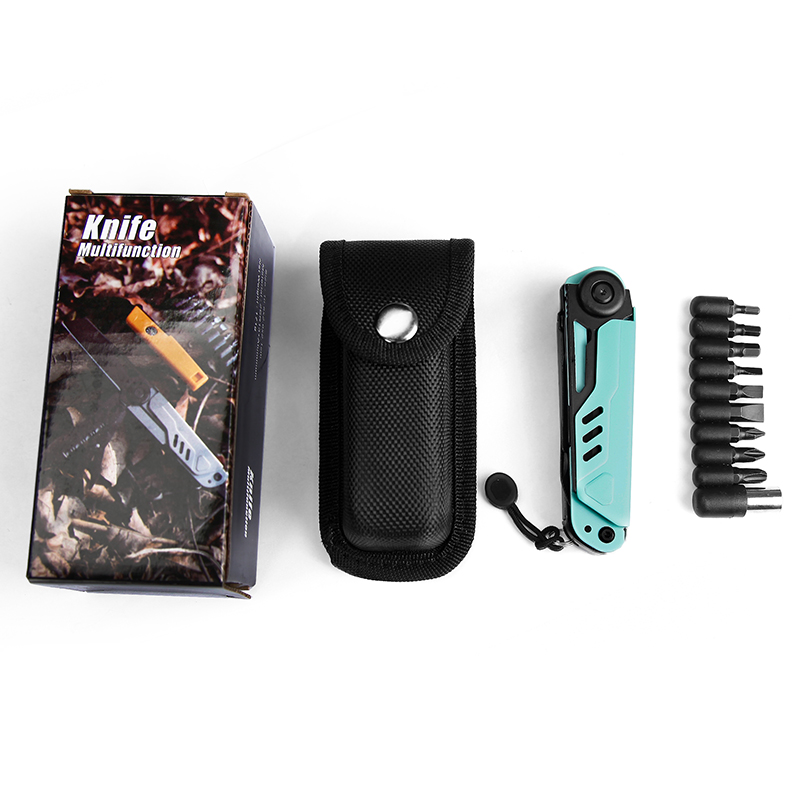 22-in-1 Tactical Multitool with 9-Piece Bit Set - Outdoor Survival Knife