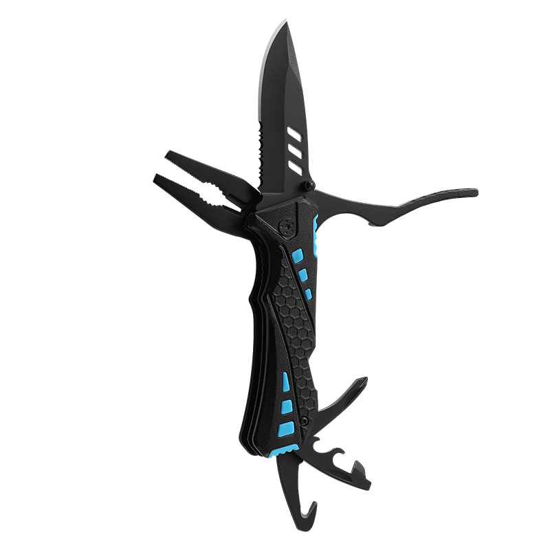 19-in-1 Multitool Pliers with 9-Piece Screwdriver Bit Set - Tactical Survival Folding Knife