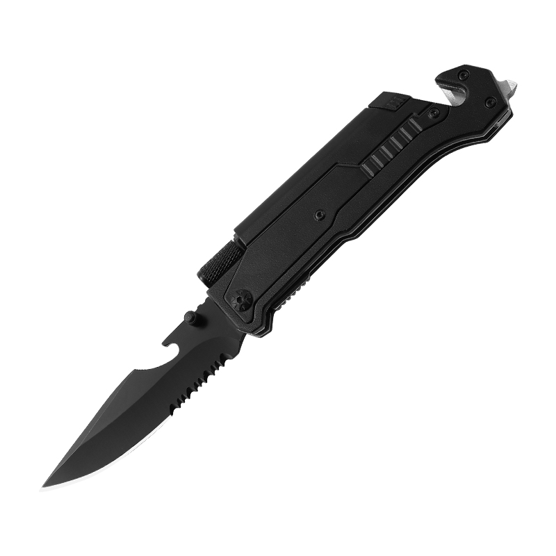 3 in 1 Stainless Steel Black Portable Folding Hunting Knife