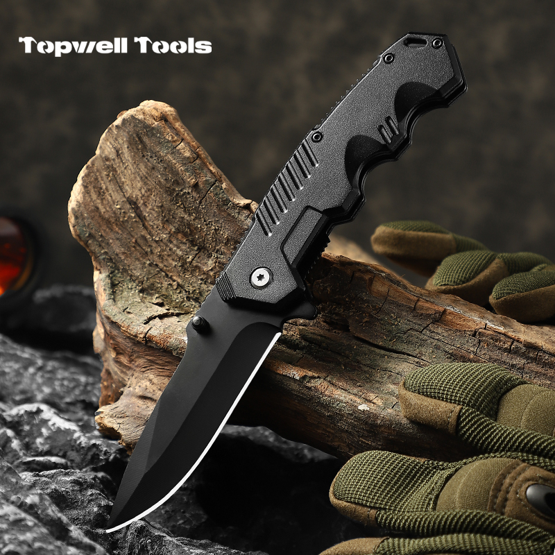 Outdoor Camping Hiking Survival Pocket Folding Knives in Stainless Steel 420 and Aluminum Blade