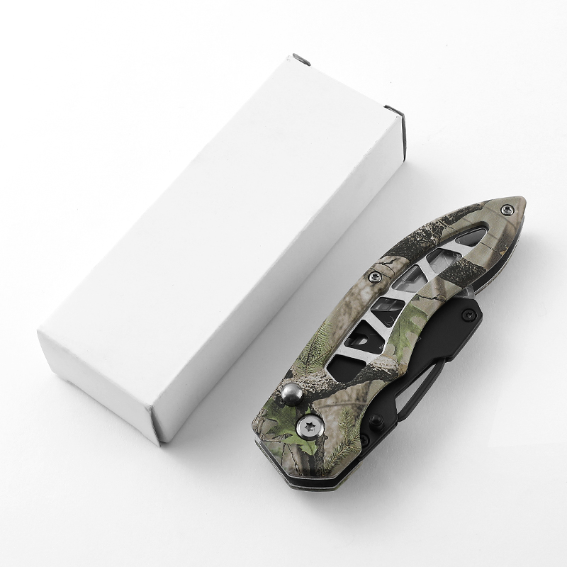 Tactical Camouflage Folding Utility Knife with SK5 Carbon Steel Blade
