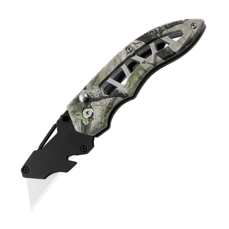 Tactical Camouflage Folding Utility Knife with SK5 Carbon Steel Blade