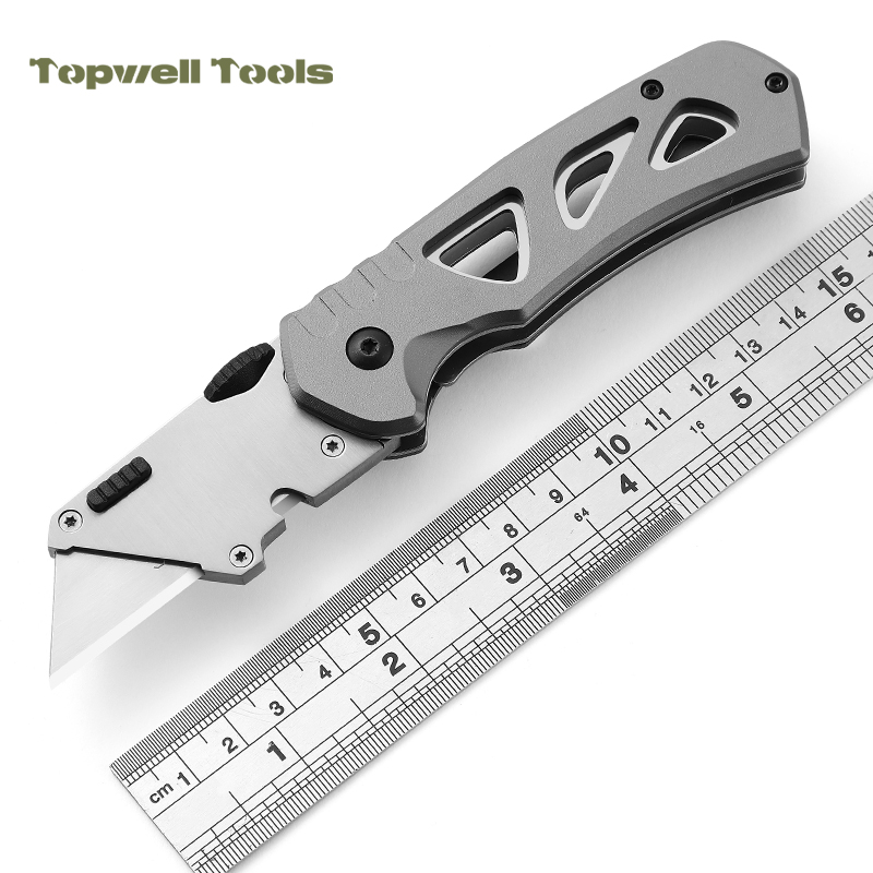 Stainless Steel Folding Utility Knife Slidin
