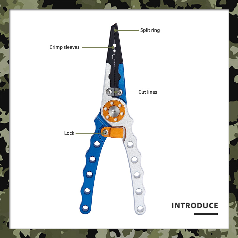  Professional Aluminum Fishing Pliers with Split Ring Tip & Tungsten Carbide Line Cutters 