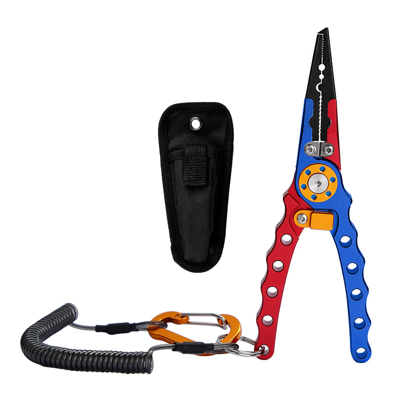  Professional Aluminum Fishing Pliers with Split Ring Tip & Tungsten Carbide Line Cutters 