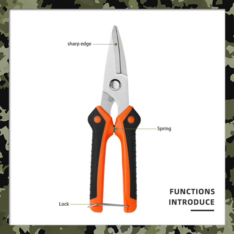 Heavy Duty Multi-Purpose Utility Shears - Stainless Steel Sharp Edge 