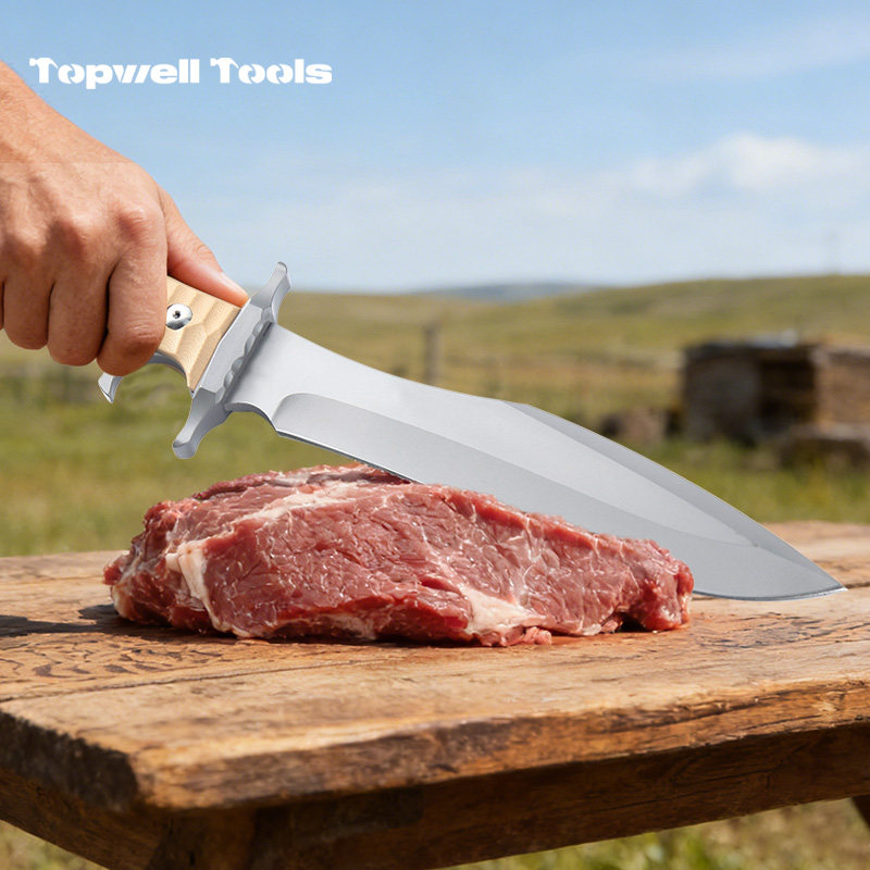 Heavy Duty Hunting Fixed Blade Knife - 420 Stainless Steel Full Tang