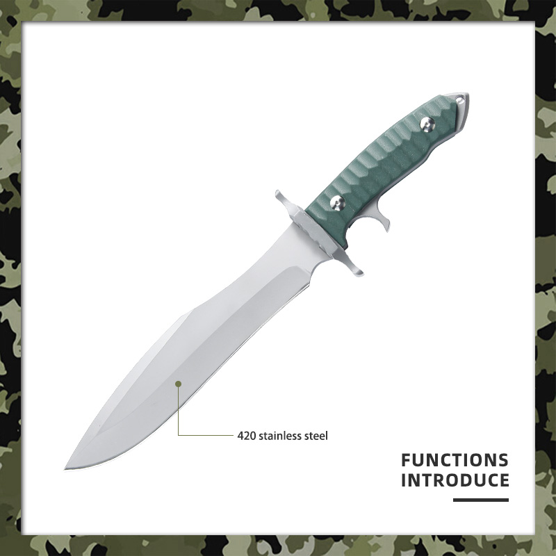 Heavy Duty Hunting Fixed Blade Knife - 420 Stainless Steel Full Tang
