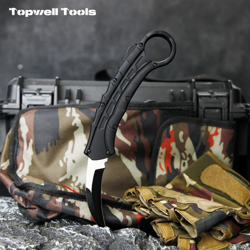8.58" Automatic Karambit Knife - 420 Stainless Steel Blade with Aluminum Handle 8.58" Automatic Karambit Knife - 420 Stainless Steel Blade with Aluminum Handle