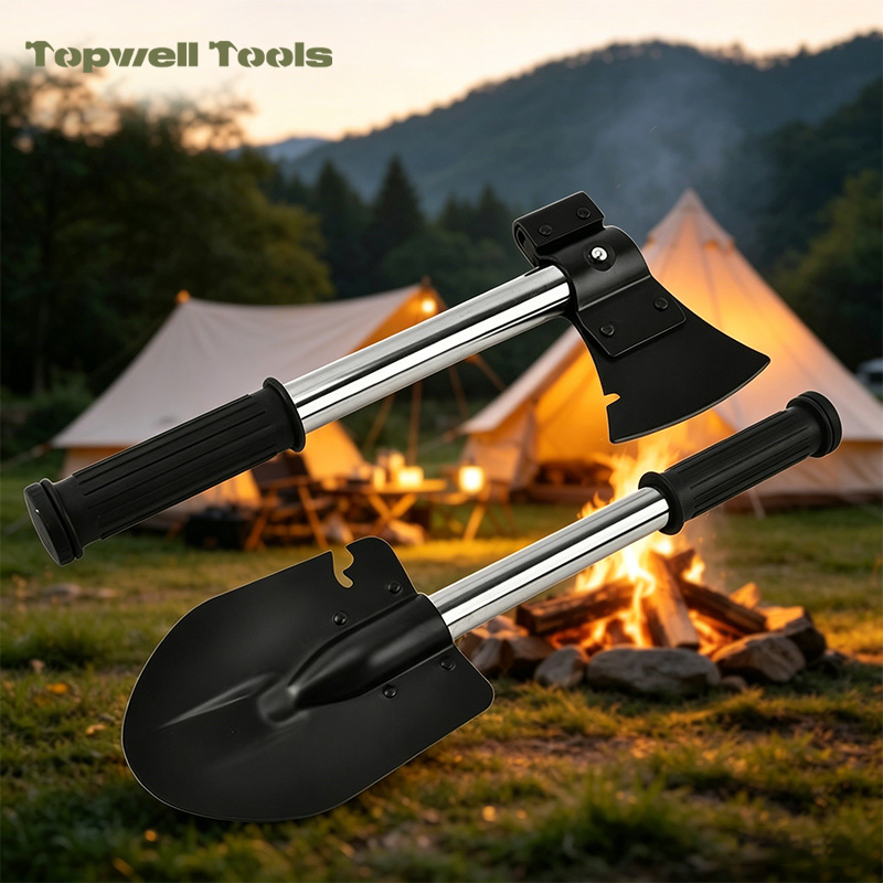 Modular Tactical Survival Shovel & Axe Multi-Tool Combo
