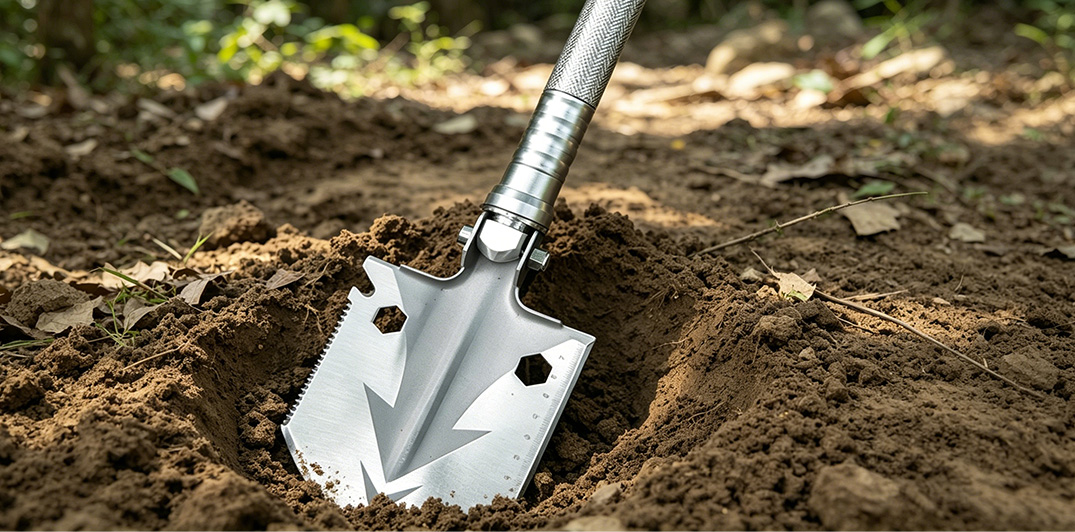 Heavy duty folding entrenching tool