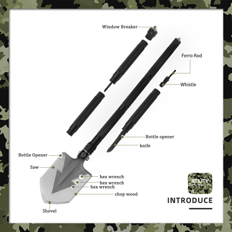 Multi-Functional Breakdown Camping Spade Kit Multi-Functional Breakdown Camping Spade Kit