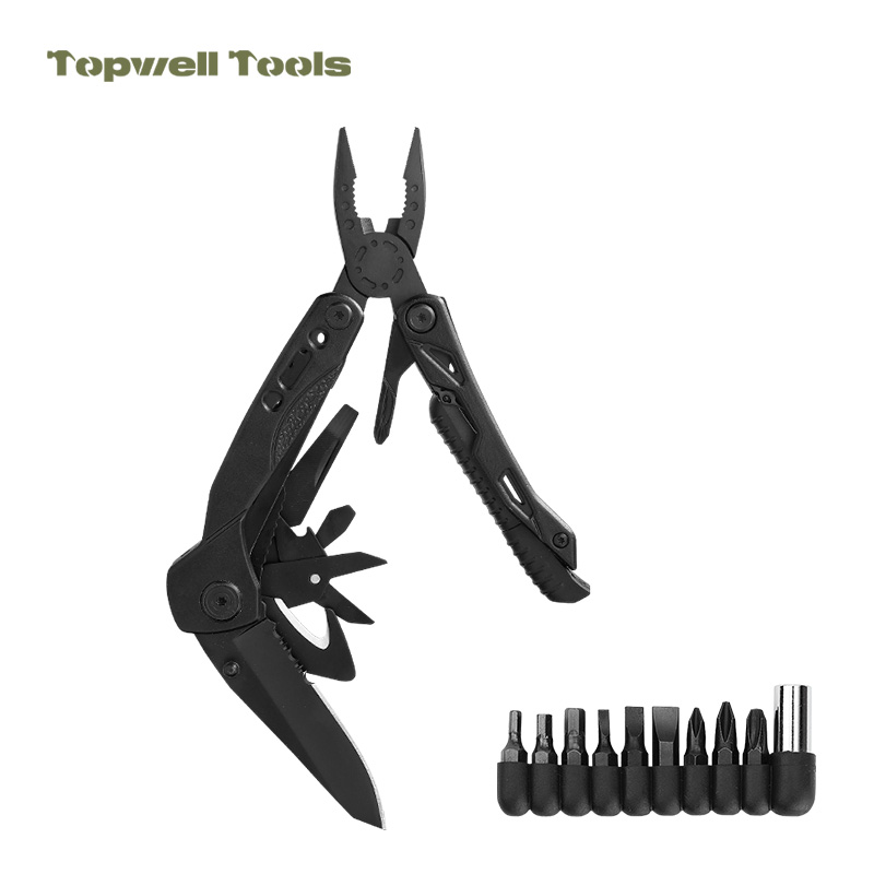 Matte Black 15-in-1 Outdoor Multi-Tool Pliers