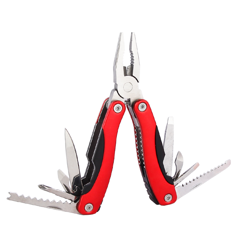 12-in-1 Red & Black Outdoor Multi-Tool Pliers 12-in-1 Red & Black Outdoor Multi-Tool Pliers