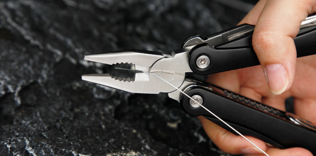 12-in-1 camping hardware with wood saw