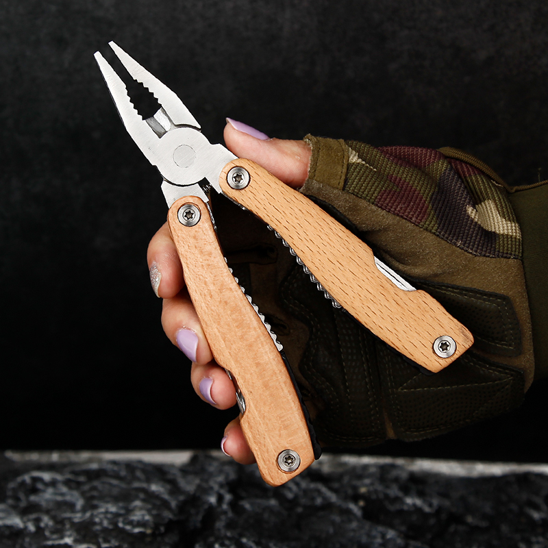 13-in-1 Premium Wooden Handle Outdoor Multi-Tool Pliers 13-in-1 Premium Wooden Handle Outdoor Multi-Tool Pliers