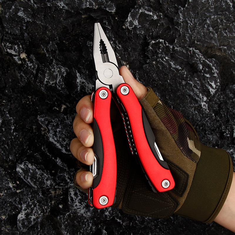 12-in-1 Red & Black Outdoor Multi-Tool Pliers 12-in-1 Red & Black Outdoor Multi-Tool Pliers