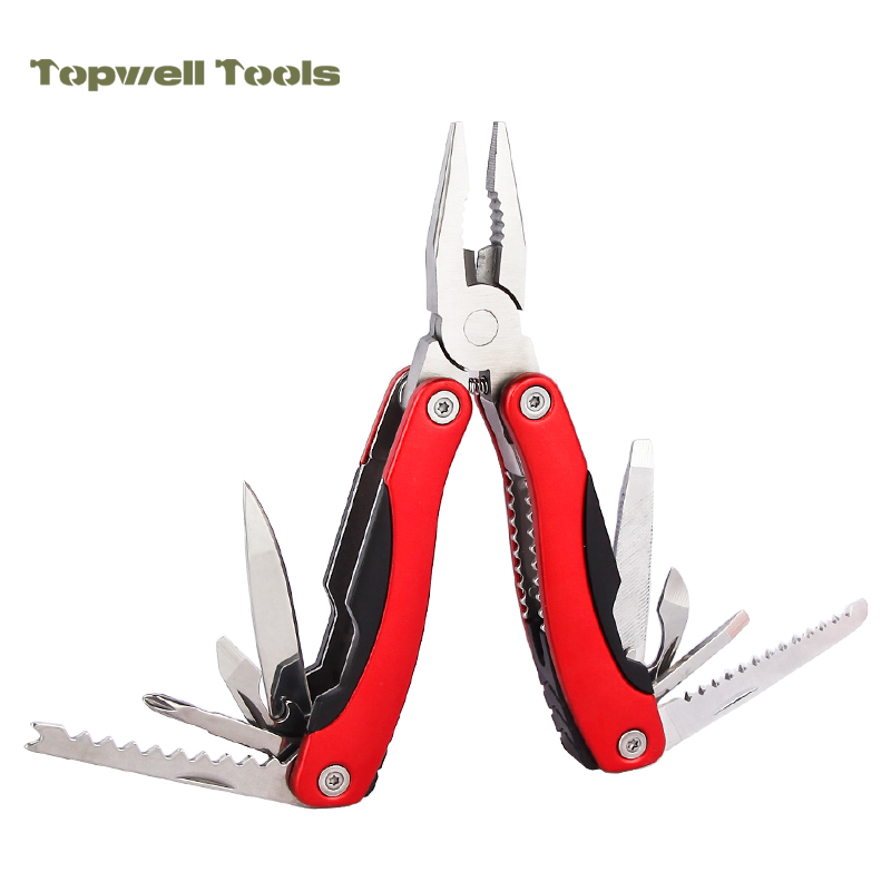 12-in-1 Red & Black Outdoor Multi-Tool Pliers 12-in-1 Red & Black Outdoor Multi-Tool Pliers