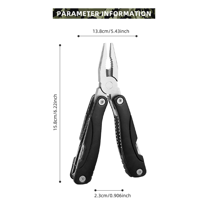12-in-1 Ergonomic Outdoor Multi-Tool Pliers 12-in-1 Ergonomic Outdoor Multi-Tool Pliers