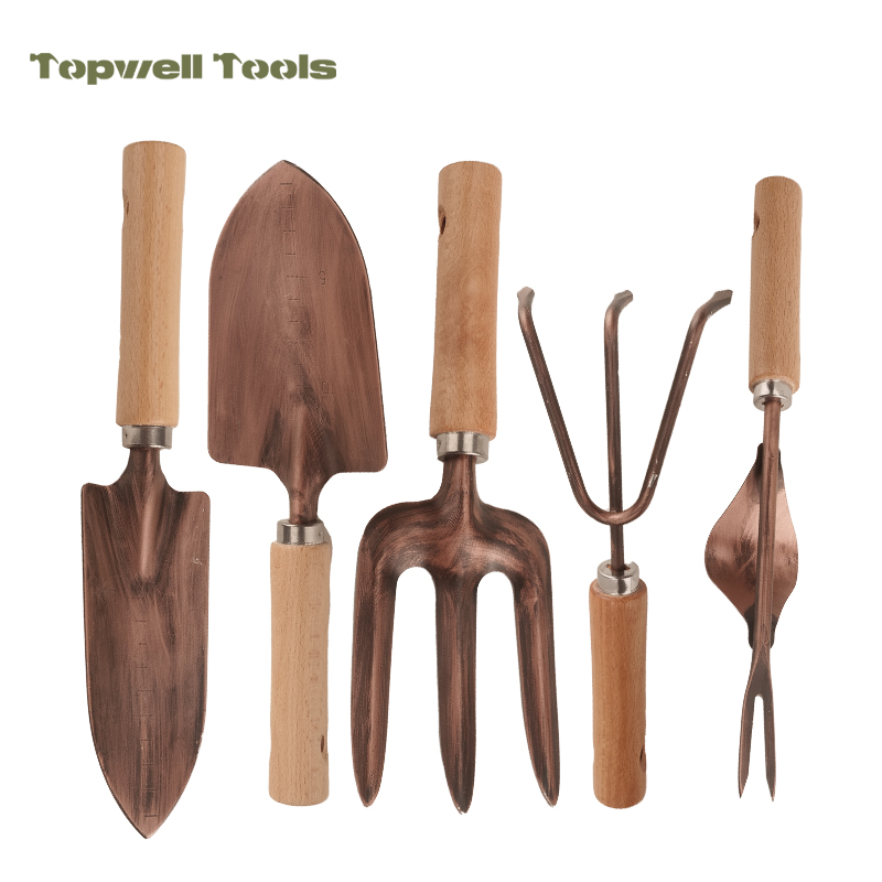 5 Piece Antique Bronze Garden Tool Set