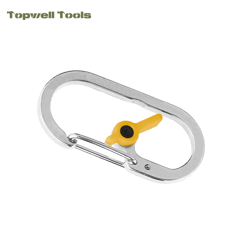 Mini Carabiner Clip with Manual Center Lock, 10.5g Ultra-Lightweight 420 Stainless Steel Gear Clip Mini Carabiner Clip with Manual Center Lock, 10.5g Ultra-Lightweight 420 Stainless Steel Gear Clip