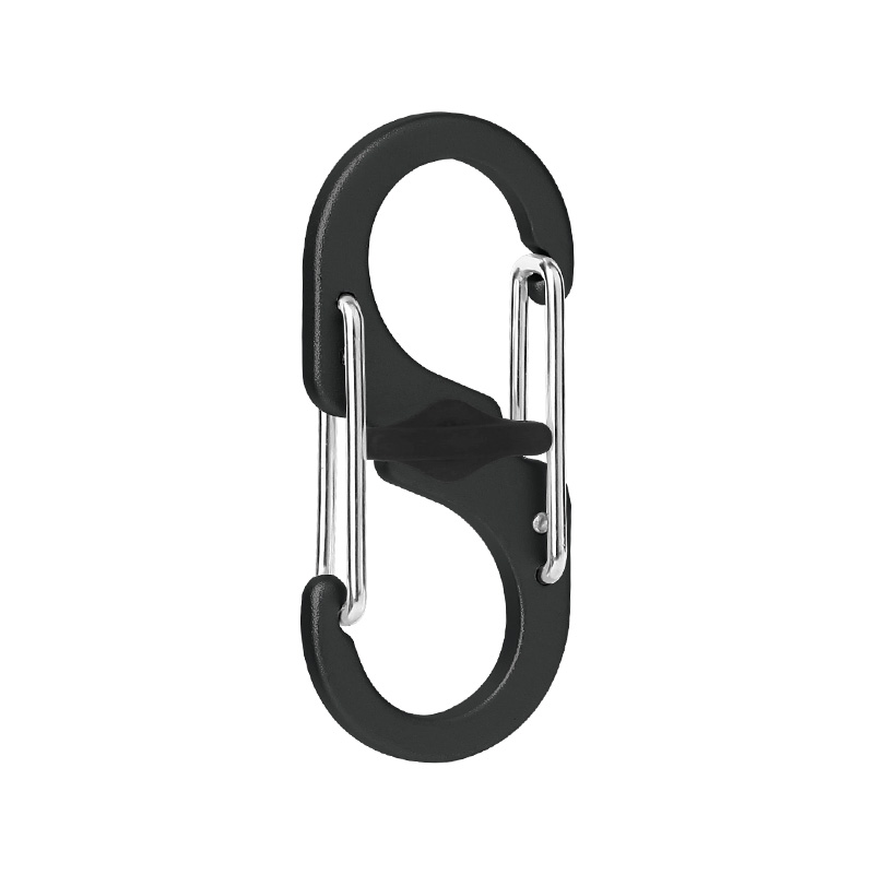 1.97&rdquo; S-Type Locking Carabiner Clips, Aluminum Alloy Dual Gate Key Ring Clips with Center Lock