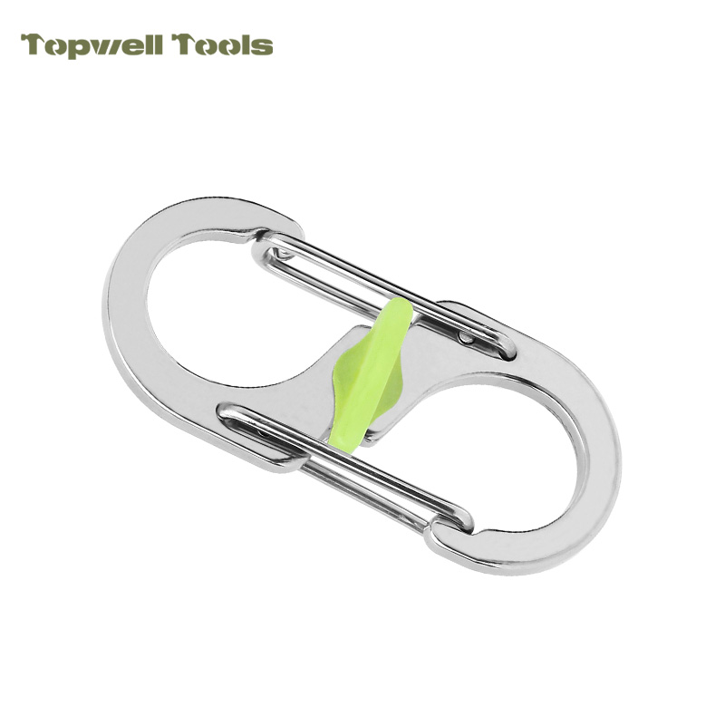 Mini S Carabiner Clip with Manual Twist Lock, 10.2g Heavy Duty S-Biner Dual Gate Hook