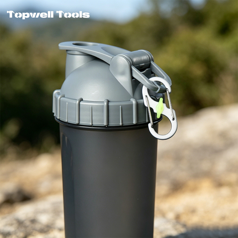 1.97&rdquo; S-Type Locking Carabiner Clips, Aluminum Alloy Dual Gate Key Ring Clips with Center Lock