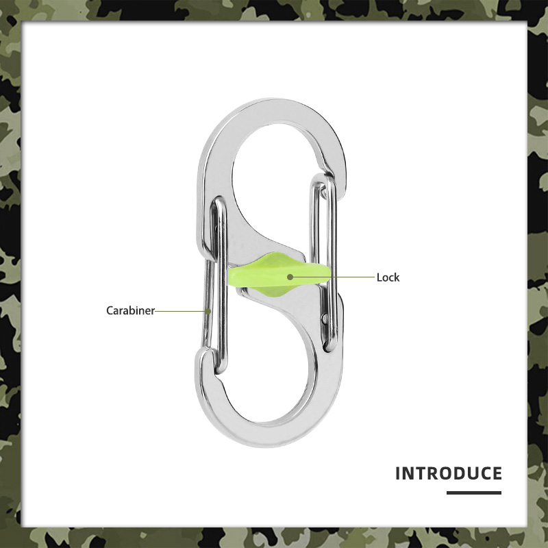 Mini S Carabiner Clip with Manual Twist Lock, 10.2g Heavy Duty S-Biner Dual Gate Hook