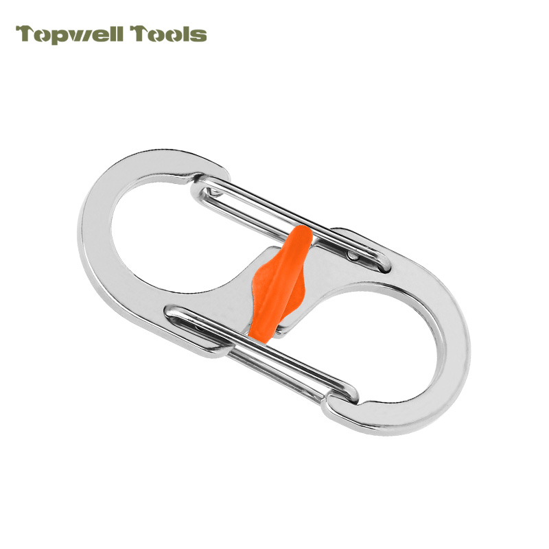 Mini S Carabiner Clip with Manual Twist Lock, 10.2g Heavy Duty S-Biner Dual Gate Hook
