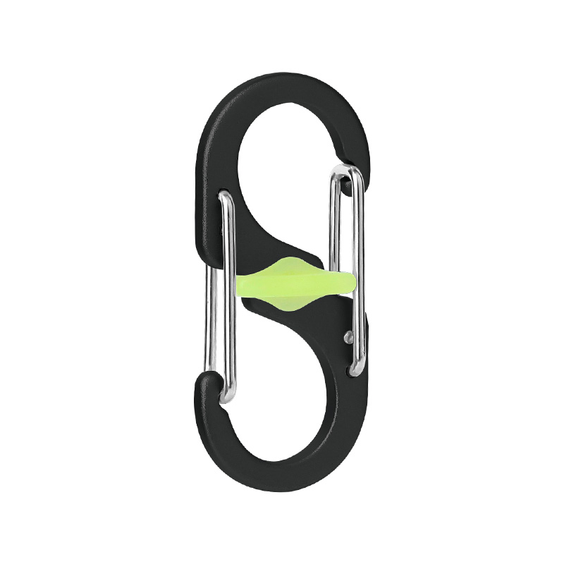 1.97&rdquo; S-Type Locking Carabiner Clips, Aluminum Alloy Dual Gate Key Ring Clips with Center Lock