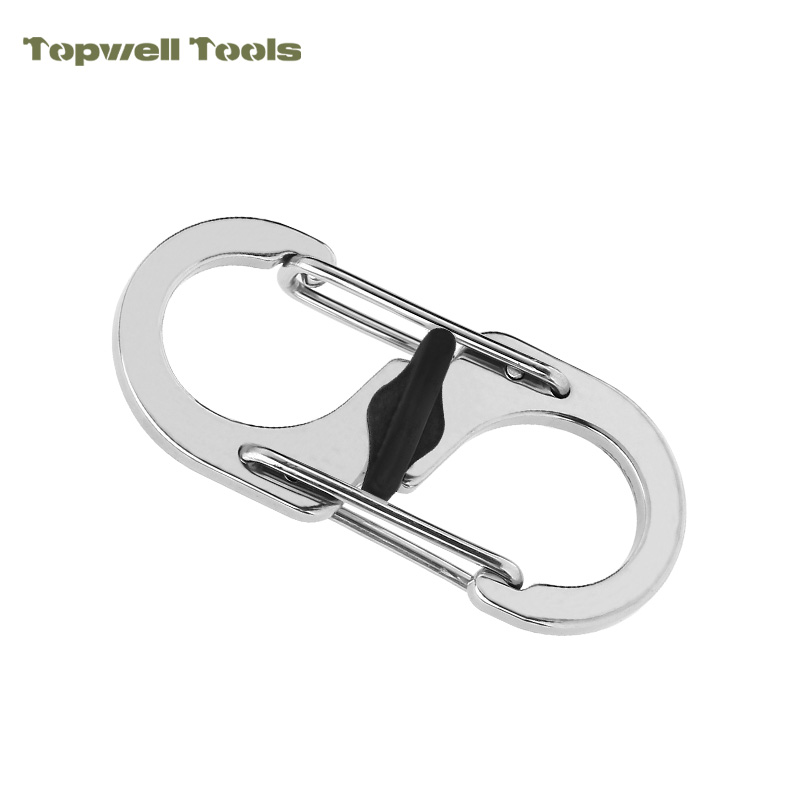 Mini S Carabiner Clip with Manual Twist Lock, 10.2g Heavy Duty S-Biner Dual Gate Hook