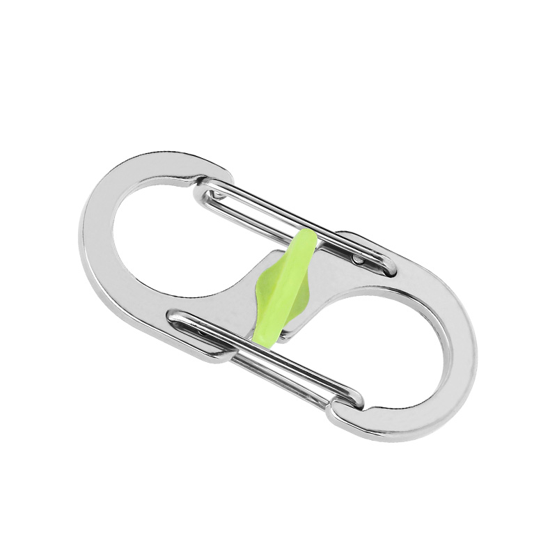Mini S Carabiner Clip with Manual Twist Lock, 10.2g Heavy Duty S-Biner Dual Gate Hook