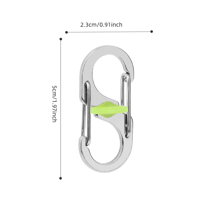 Mini S Carabiner Clip with Manual Twist Lock, 10.2g Heavy Duty S-Biner Dual Gate Hook